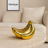 Luxury Golden Banana Ornament – Modern Ceramic Home Decoration (Small)