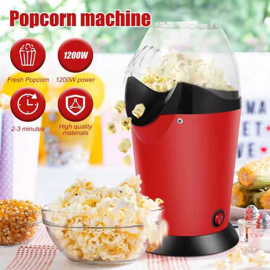 Willstar electric popcorn maker machine in red with clear lid popping fresh popcorn fast