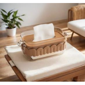 Premium Brown Luxury Tissue Box – Crystal Knob Edition