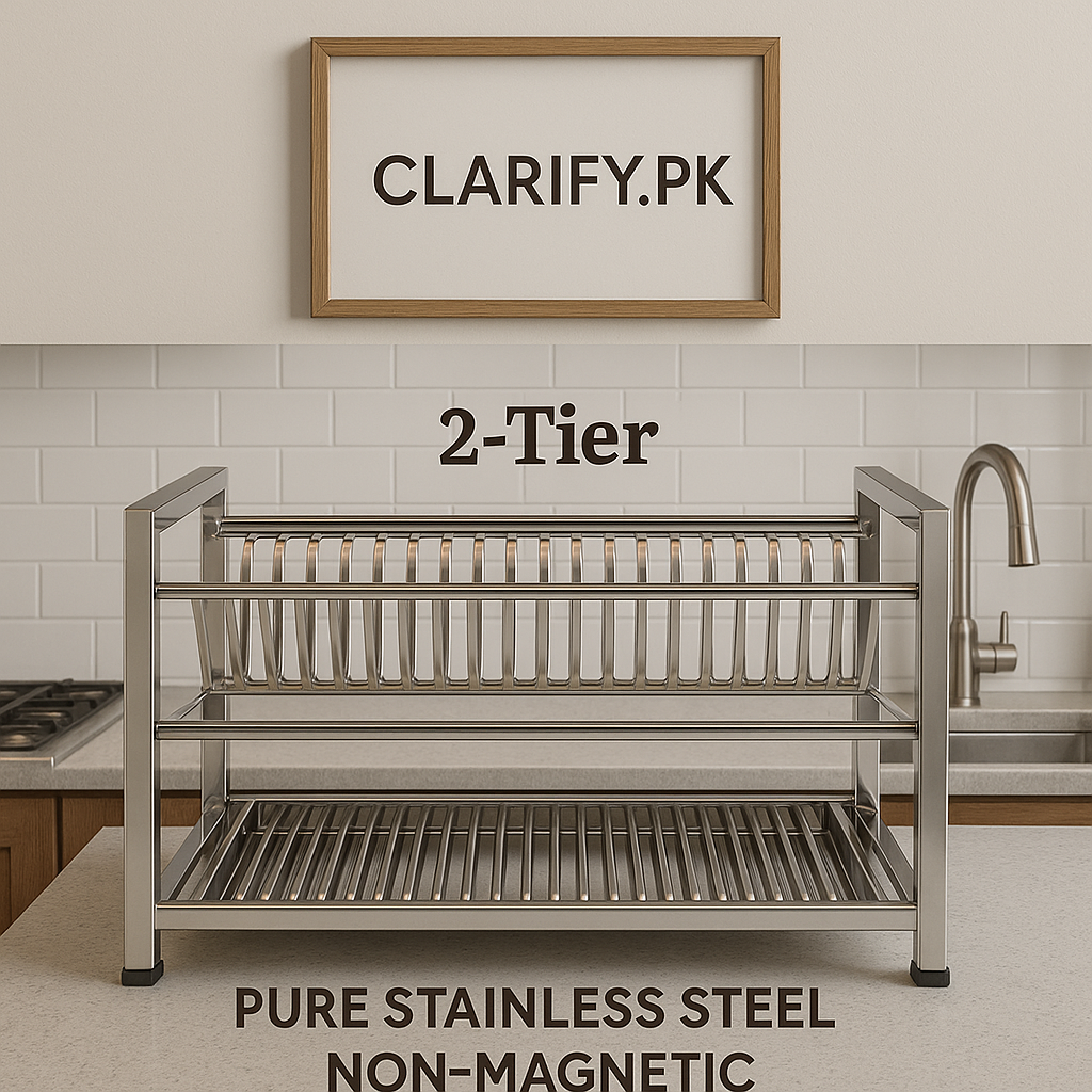 Pure Stainless Steel Dish & Plate Rack – Square Style