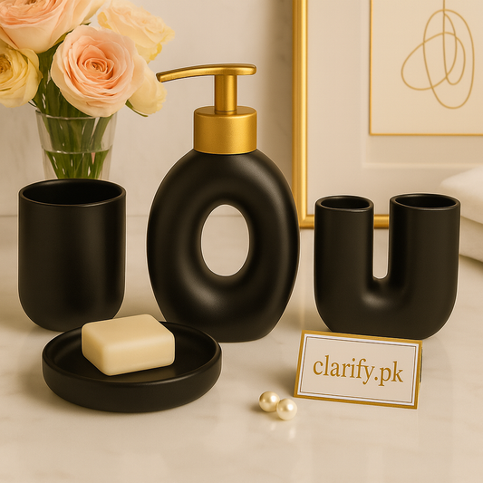 Luxury Bathroom Accessory Set – 4 Pieces