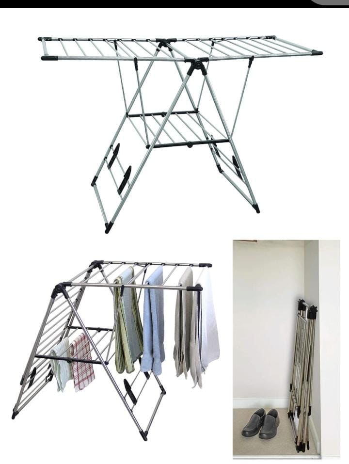 Stainless Steel Clothes Dryer Stand – Foldable & Durable Laundry Rack