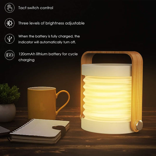 Clarify.pk foldable LED table lamp with touch switch, adjustable brightness, and rechargeable lithium battery