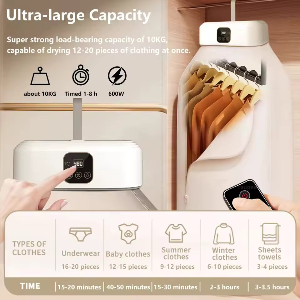 Clarify.pk foldable travel clothes dryer with ultra-large capacity drying multiple clothes at once
