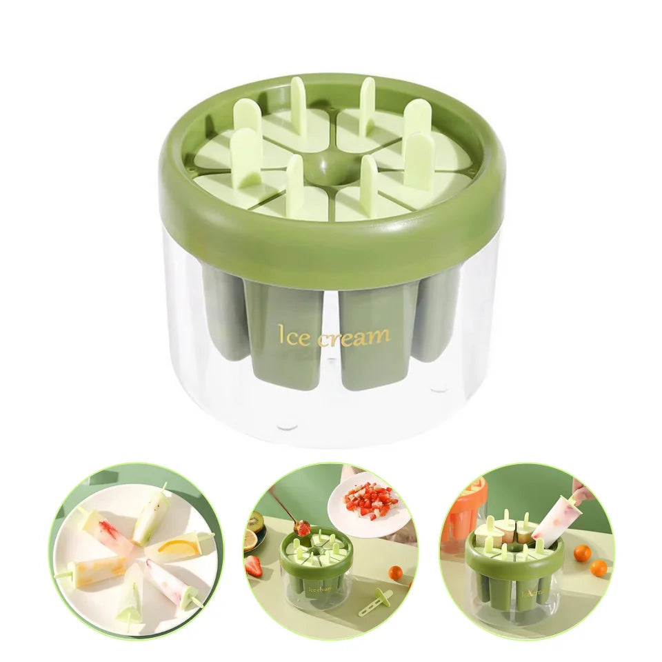 Clarify.pk green ice cream maker set with mold sticks for homemade frozen treats