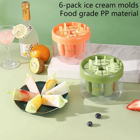 Clarify.pk 6-pack ice cream molds with food grade PP material for use with ice cream maker