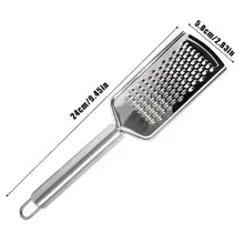 Clarify.pk mini stainless steel grater with handle measuring 27cm long for kitchen use