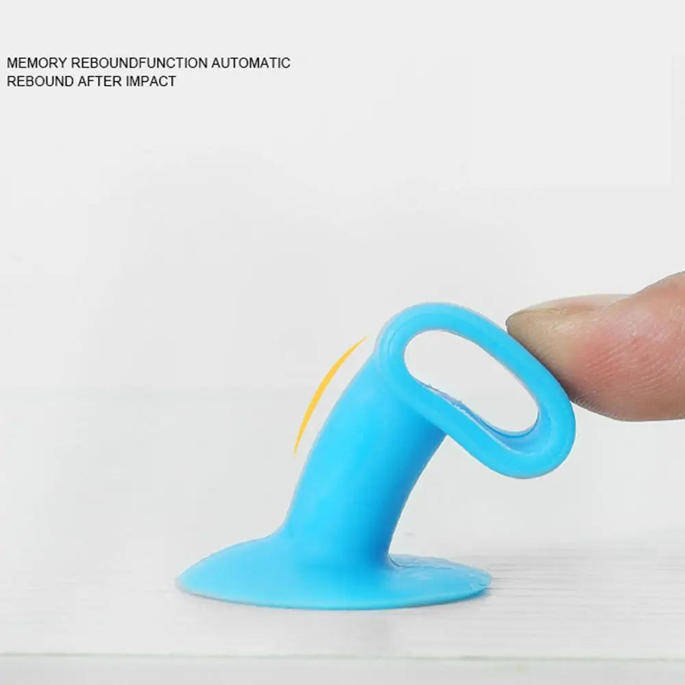 Clarify.pk pack of 5 silicone door handle stopper in blue showing flexible memory rebound feature