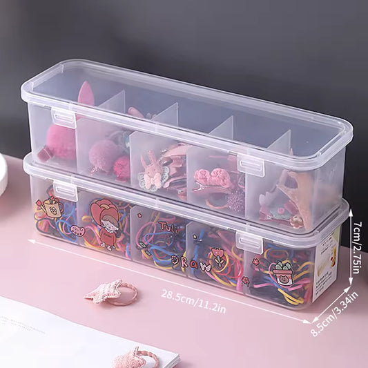 Clarify.pk plastic jewelry storage box with multiple compartments for organizing hair accessories and jewelry