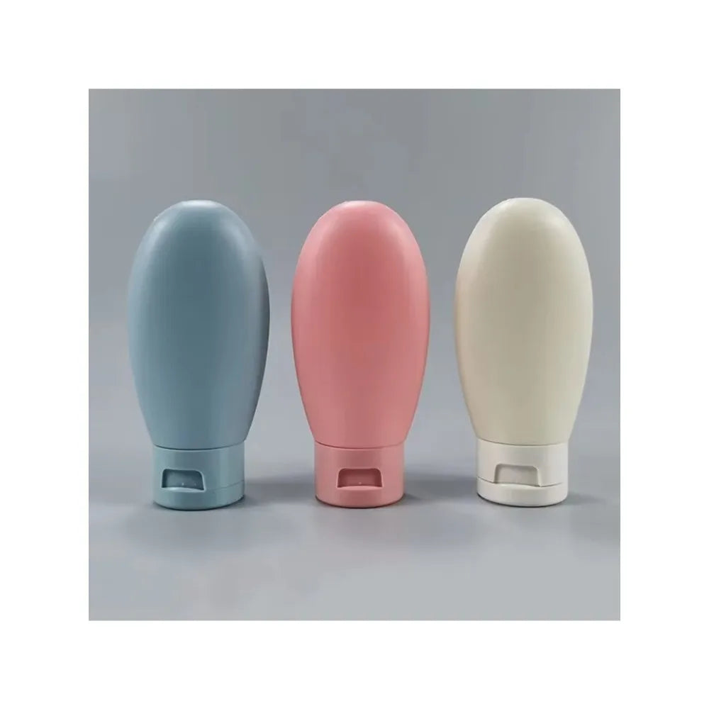 Clarify.pk portable lotion container 3 pack with blue pink and white refillable bottles