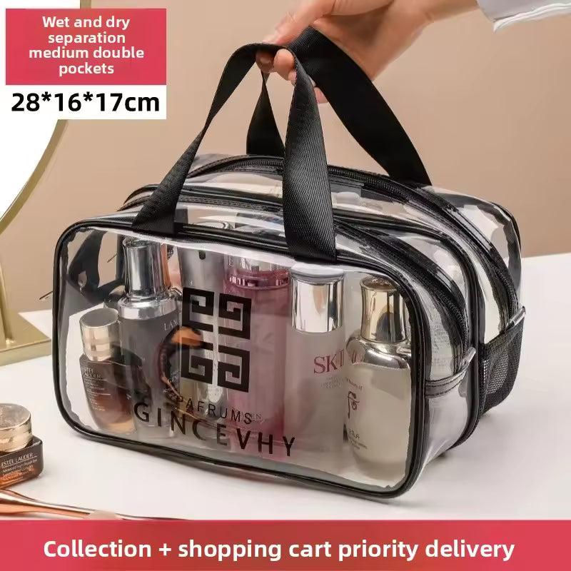 Clarify.pk waterproof toiletries cosmetics organizer with wet and dry separation medium double pockets
