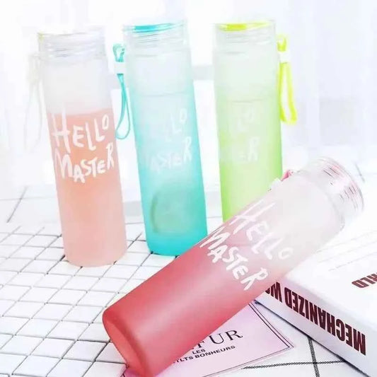 Colorful 400ml water bottle set with motivational text for hydration on-the-go