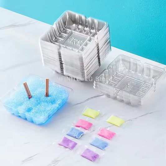 Clarify.pk disposable ashtray 4 pieces set with clear plastic design and colorful cleaning wipes