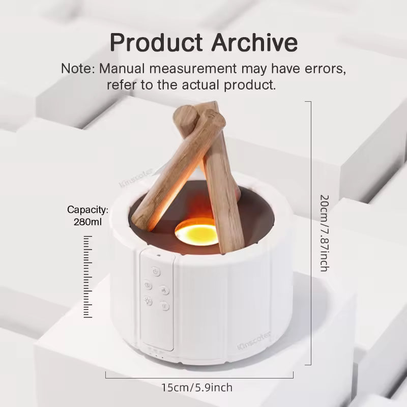 Clarify.pk simulated flame aroma diffuser with 280ml capacity and wooden decorative sticks