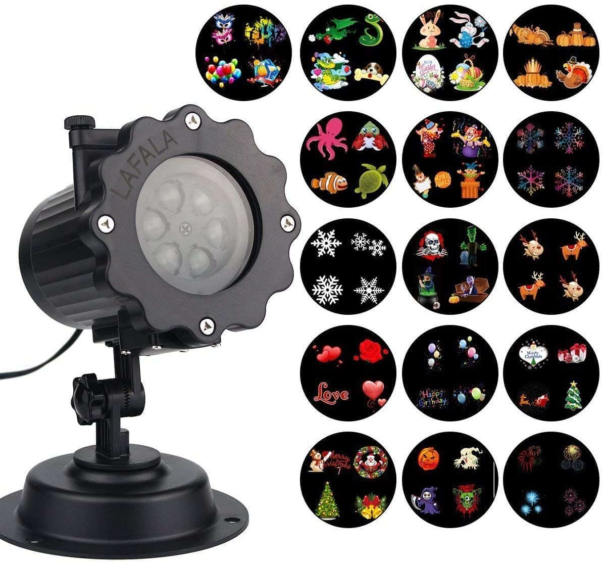 Clarify.pk 16 pattern stage and lawn lamp with multiple colorful projection patterns for decoration