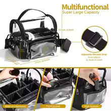 Clarify.pk large capacity makeup travel case with adjustable compartments and clear design for easy storage