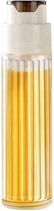 Elegant leak-proof glass oil jar with a sleek design for safe oil storage and dispensing