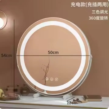 Clarify.pk LED makeup mirror with light round design and adjustable brightness for detailed makeup