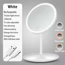 Clarify.pk LED makeup mirror with light featuring tricolor adjustable lighting and rechargeable battery
