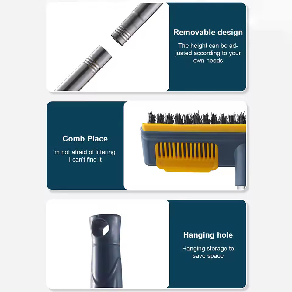 Clarify.pk long handle floor cleaning brush with removable design comb place and hanging hole for easy storage