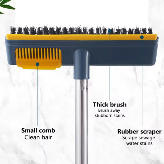 Clarify.pk long handle floor cleaning brush with thick bristles small comb and rubber scraper