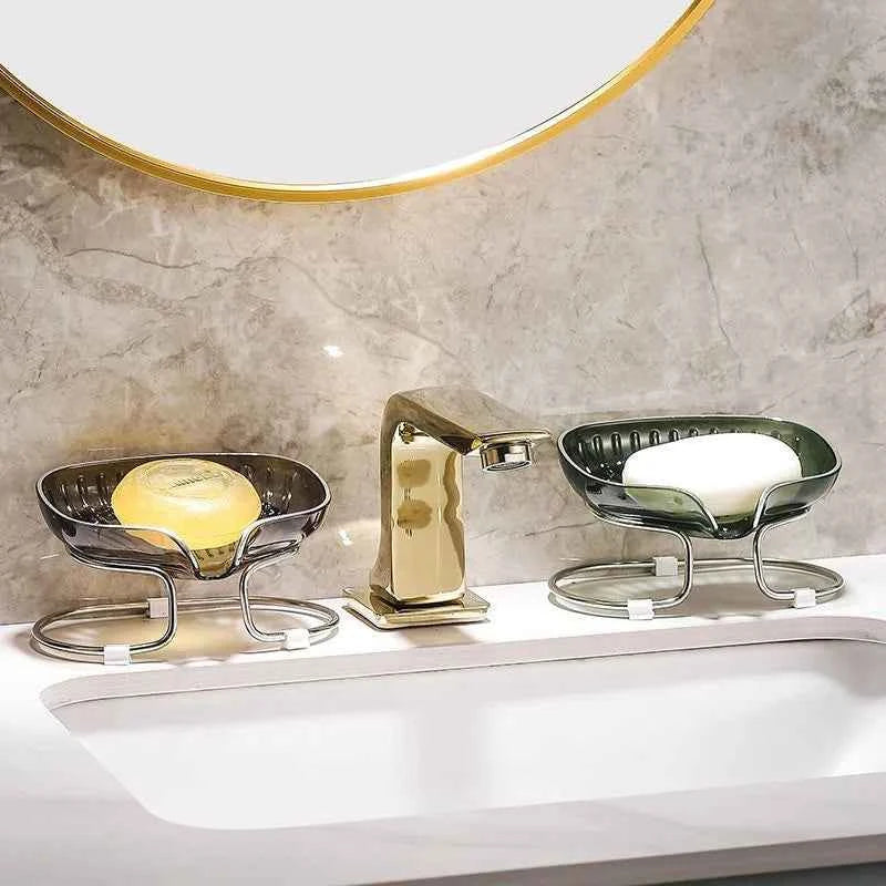 Elegant luxury bathroom soap dish set in an appealing design with a sleek faucet