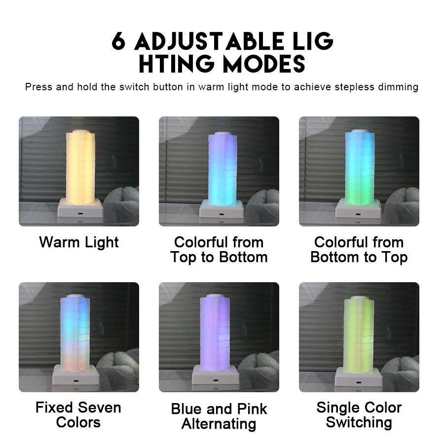 Triangle Cube Atmosphere Lamp – RGB Multi-Colour Rechargeable Desk Light KT