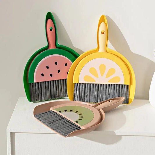 Mini Desktop Broom & Dustpan Set – Funny Fruit Pattern - Clarify.pk
