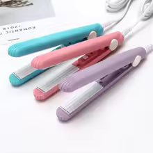 Clarify.pk mini portable hair straightener in blue pink and purple for travel and quick styling