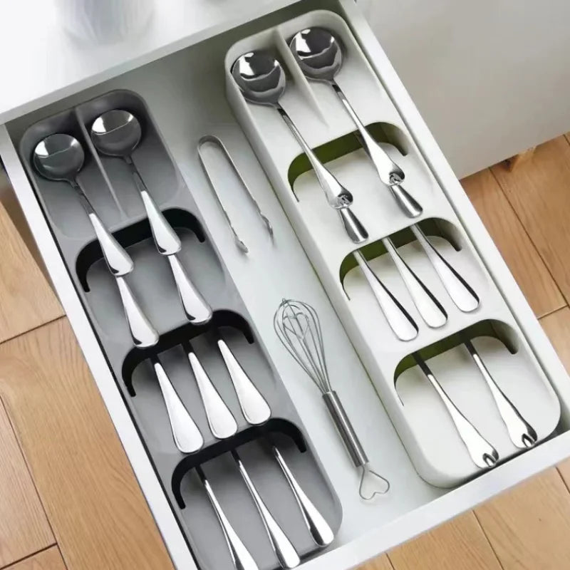 Clarify.pk kitchen organizer utensil tray for spoons and forks neatly arranging silverware in drawer