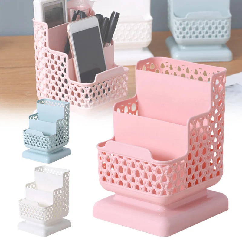 Clarify pk pink multi compartment desk organizer for stationery and office supplies