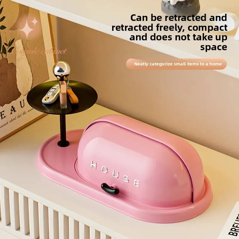 Clarify.pk multi-purpose storage rack for home in pink with retractable design for compact organizing