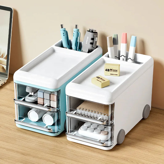 Clarify.pk multifunctional cosmetic organizer storage boxes and bins with drawers and pen holders