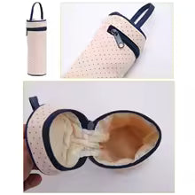 Clarify.pk multifunctional maternity handbag in light pink with navy blue details and secure zipper closure