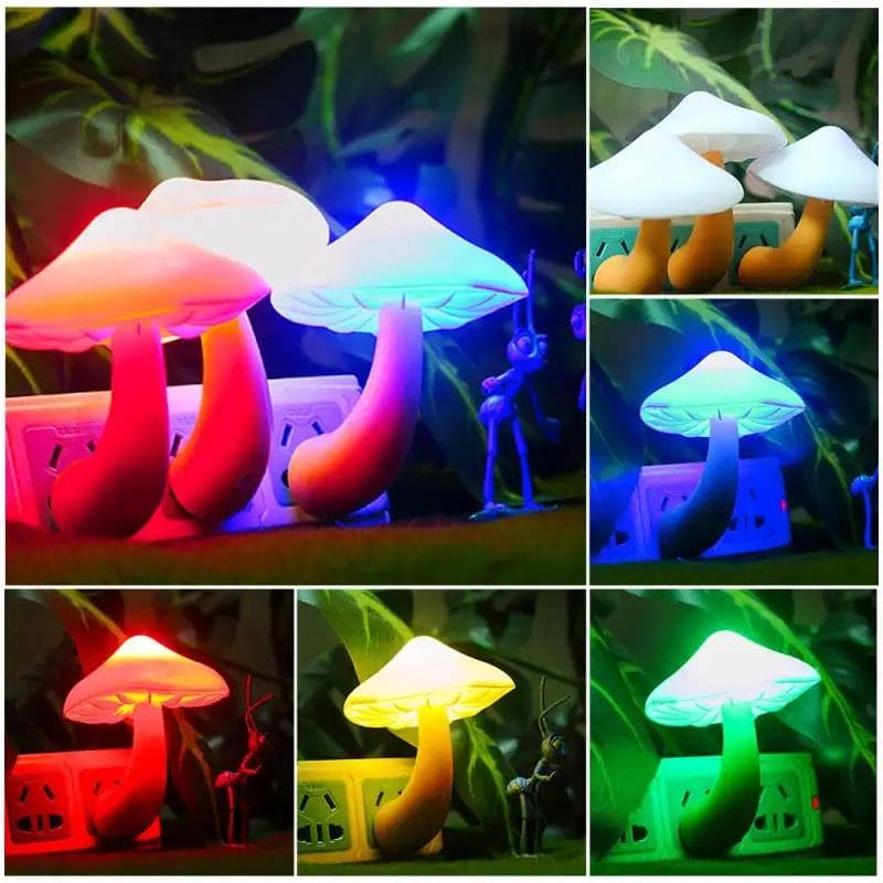 Clarify.pk mushroom night light plug in with colorful glowing mushroom-shaped design for home decor