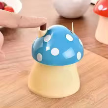Clarify.pk mushroom toothpick holder in blue with white polka dots for kitchen or dining table