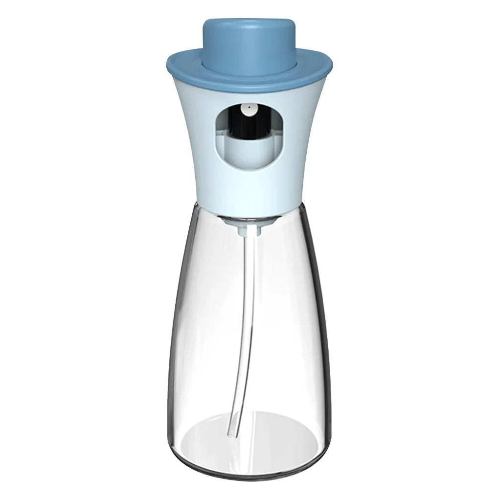 Clarify.pk transparent oil sprayer for kitchen with blue top and ergonomic design