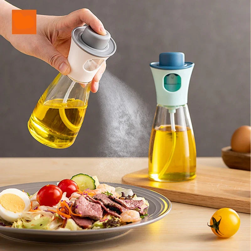 Clarify.pk kitchen oil sprayer for kitchen spraying oil over salad with sleek glass bottle design