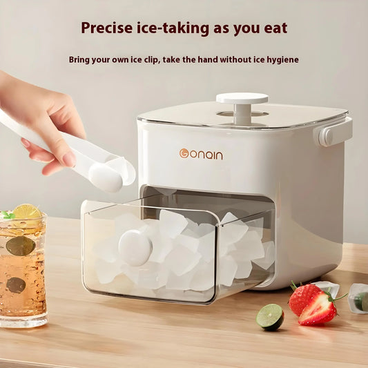 48 block ice cube machine with lid by Clarify.pk dispensing clear ice cubes with ice clip for hygiene