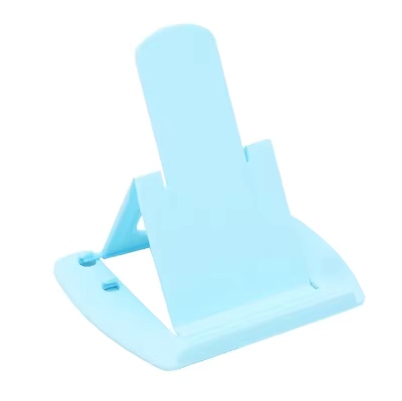 Light blue pack of 4 cell phone stands with adjustable angles for hands-free use