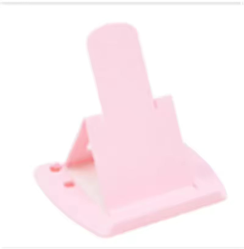 Pink cell phone stand from a pack of 4 cell phone stands by Clarify.pk for hands-free use