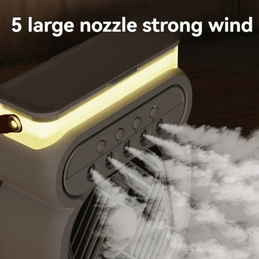 Clarify.pk 3 in 1 air conditioner water mist fan with 5 large nozzles producing strong wind