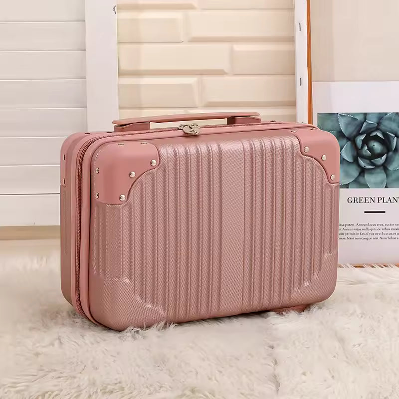 Rose gold portable cosmetic organizer with handle by Clarifypk in a hard shell design