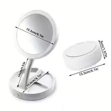 Clarify.pk portable double-sided vanity mirror with foldable stand and compact design