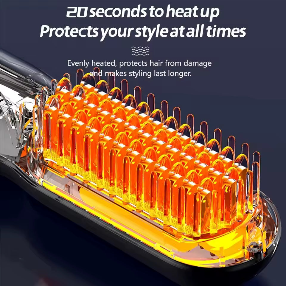 Clarify.pk portable electric hair styling comb heating element showing fast 20 seconds heat up