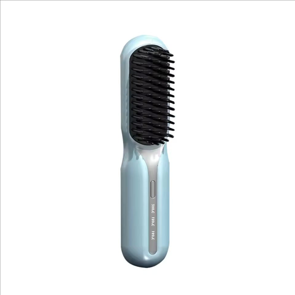 Clarify.pk portable electric hair styling comb in light blue for easy hair straightening