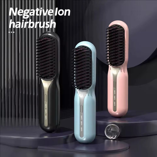 Clarify.pk portable electric hair styling comb in black blue and pink with negative ion hairbrush feature