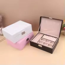 Clarify.pk portable jewelry box for girls with compartments in black white and pink carrying cases