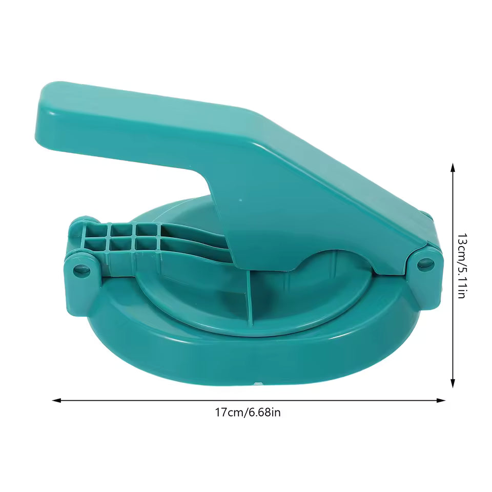 Clarify.pk portable kitchen dumpling press in teal for easy dumpling making and sealing