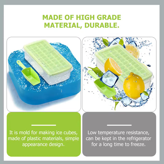 Clarify.pk premium plastic 36 grid ice cube tray with lid and scoop for making ice cubes
